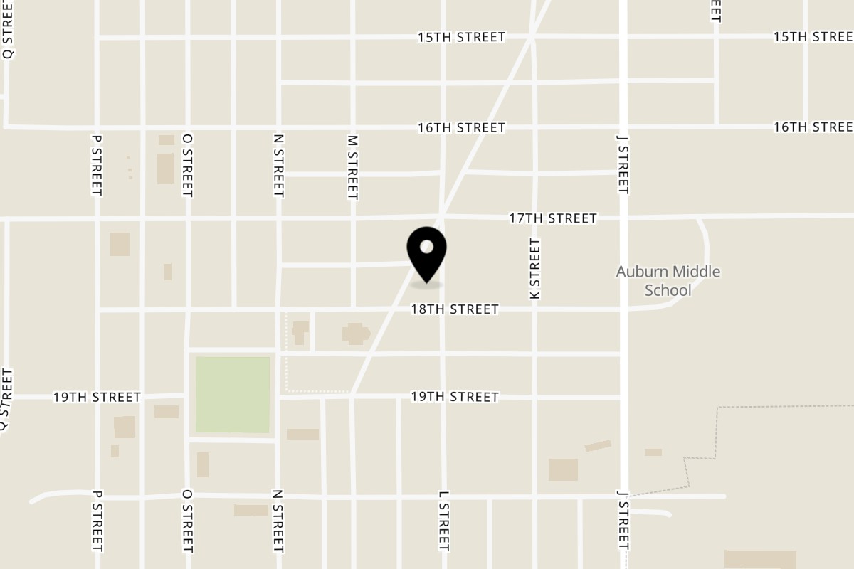 Map showing the location of Little Ted's Pub & Grill Auburn on 1719 Courthouse Ave in Auburn